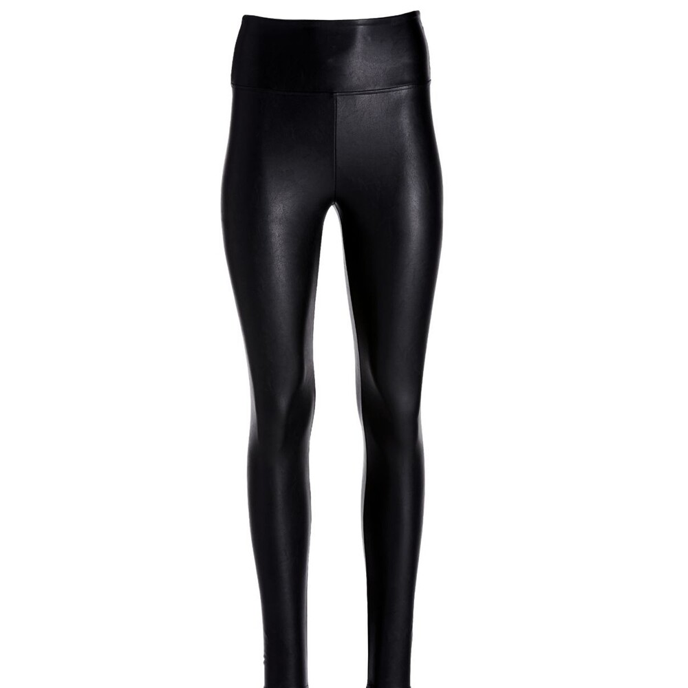 Boston Proper Aspen Skinny Pull-On Black Faux Leather Leggings-Small